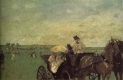 Edgar Degas Carriage on racehorse ground USA oil painting artist